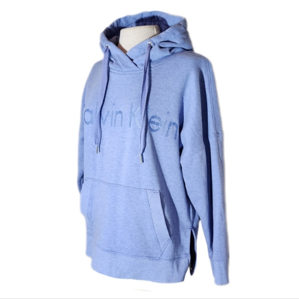 Calvin Klein Hoodie Embroidered Logo Pullover Lavender Size M - Picture 2 of 6